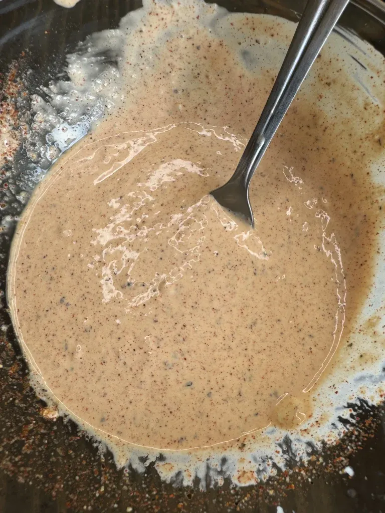 Creamy Cajun burger sauce with mayo and spices for smoked Cajun burgers