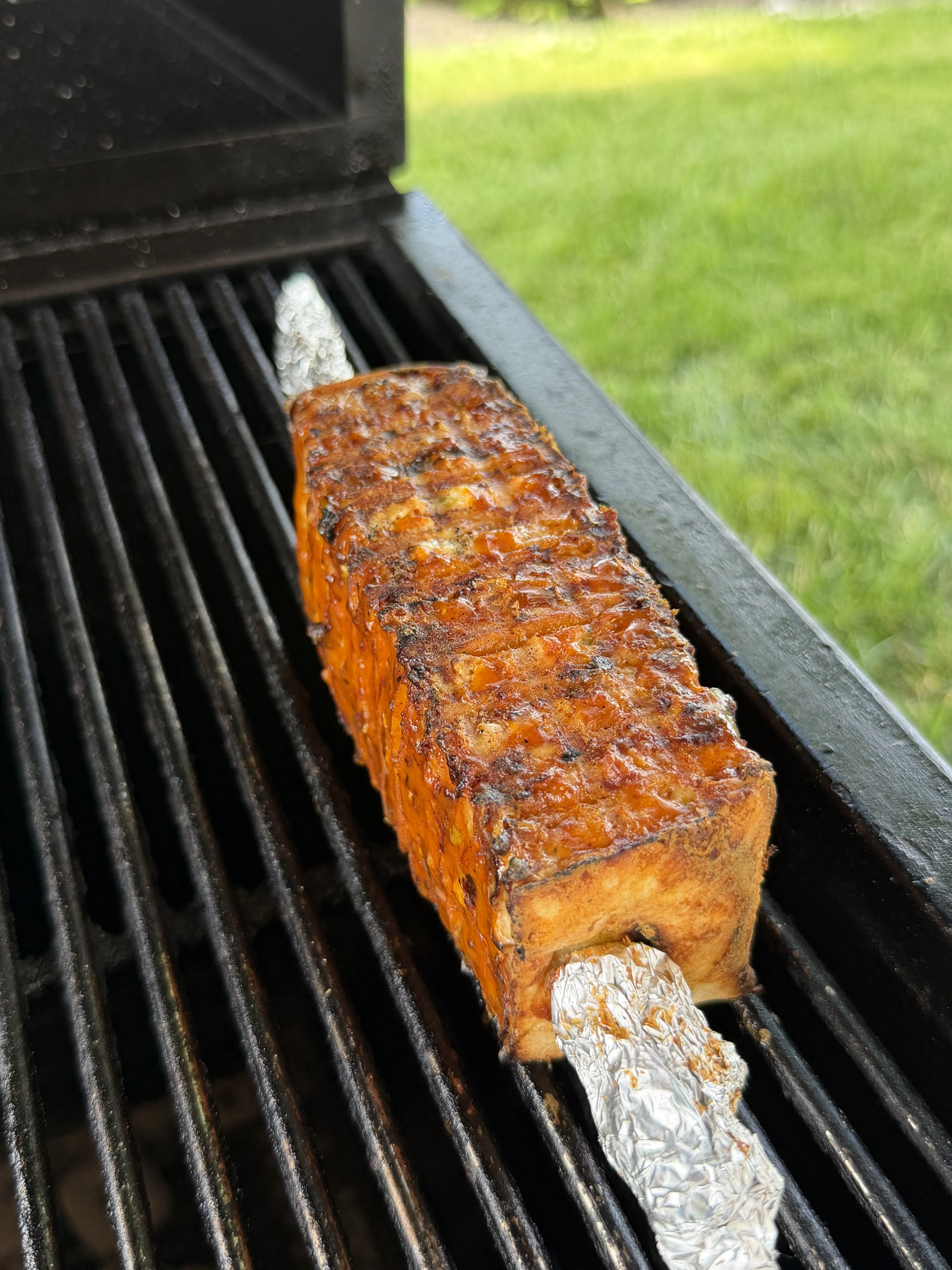 Buffalo chicken tortilla kebabs grilling and crisping over the fire