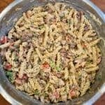 Chicken Bacon Ranch Pasta Salad with grilled chicken, crispy bacon, Monterey cheddar and homemade ranch